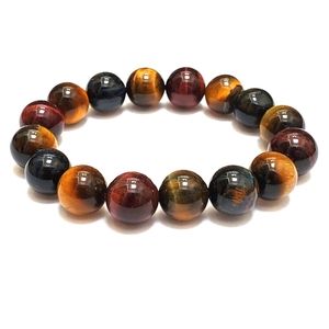 Bracelet Multi. Colored Tiger Eye Stones Stretch